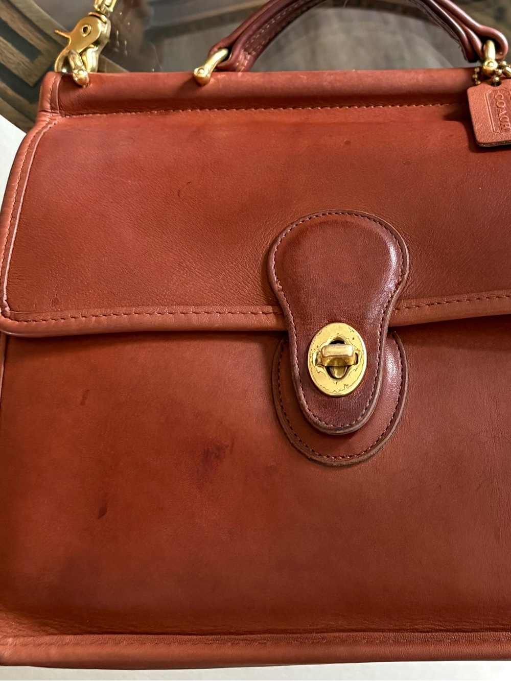 🤎🤎VINTAGE COACH BRITISH TAN WILLIS GLOVE TANNED LEATHER BAG!🤎🤎9927 - Picture 13 of 13